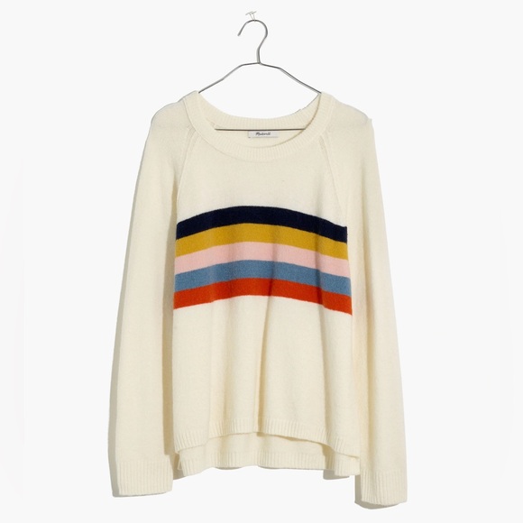 Madewell Placed Stripe Allister Pullover Sweater - Picture 1 of 2